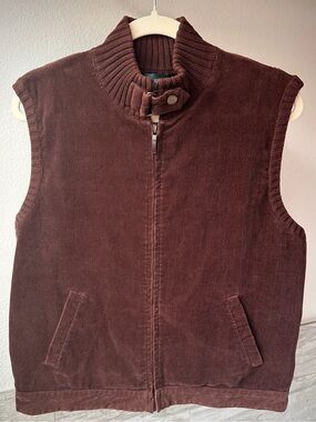 Ralph Lauren Brown Corduroy and Cable Knit Sweater Vest Jacket - Women’s Large